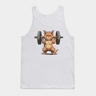 cat lifting weight Tank Top